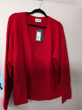 NWT Plus Size Universal Thread Women's Red V-Neck Sweater